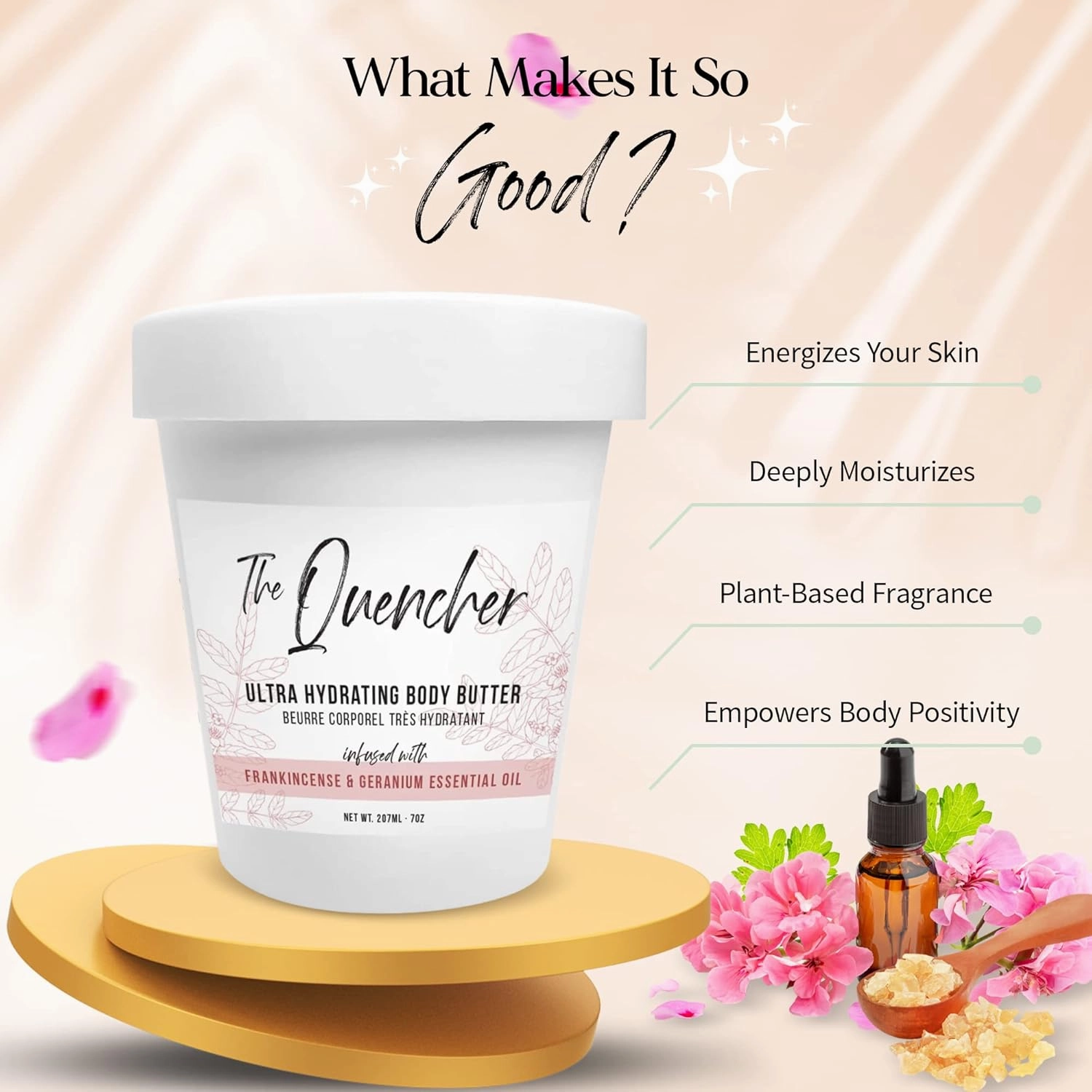 The Quencher Ultra Hydrating Body Butter, Body Lotion, Moisturizing Lotion, Dry Skin, Shea Butter, Geranium Essential Oil, Frankincense Essential Oil, Hydrating