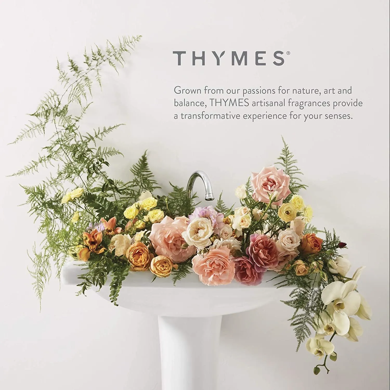 Thymes Large Hand Moisturizing Wash - Olive Leaf - Scented Liquid Hand Soap – Refillable Hand Soap Pump Bottle, Glass - 15 Fl Oz