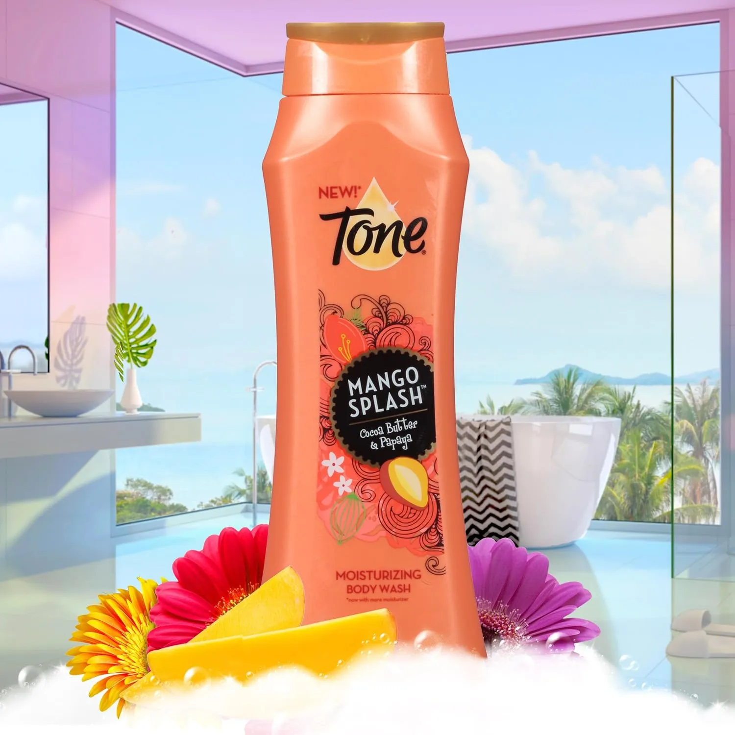 Tone Body Wash, Mango Splash, 16 Ounce (Pack of 6)
