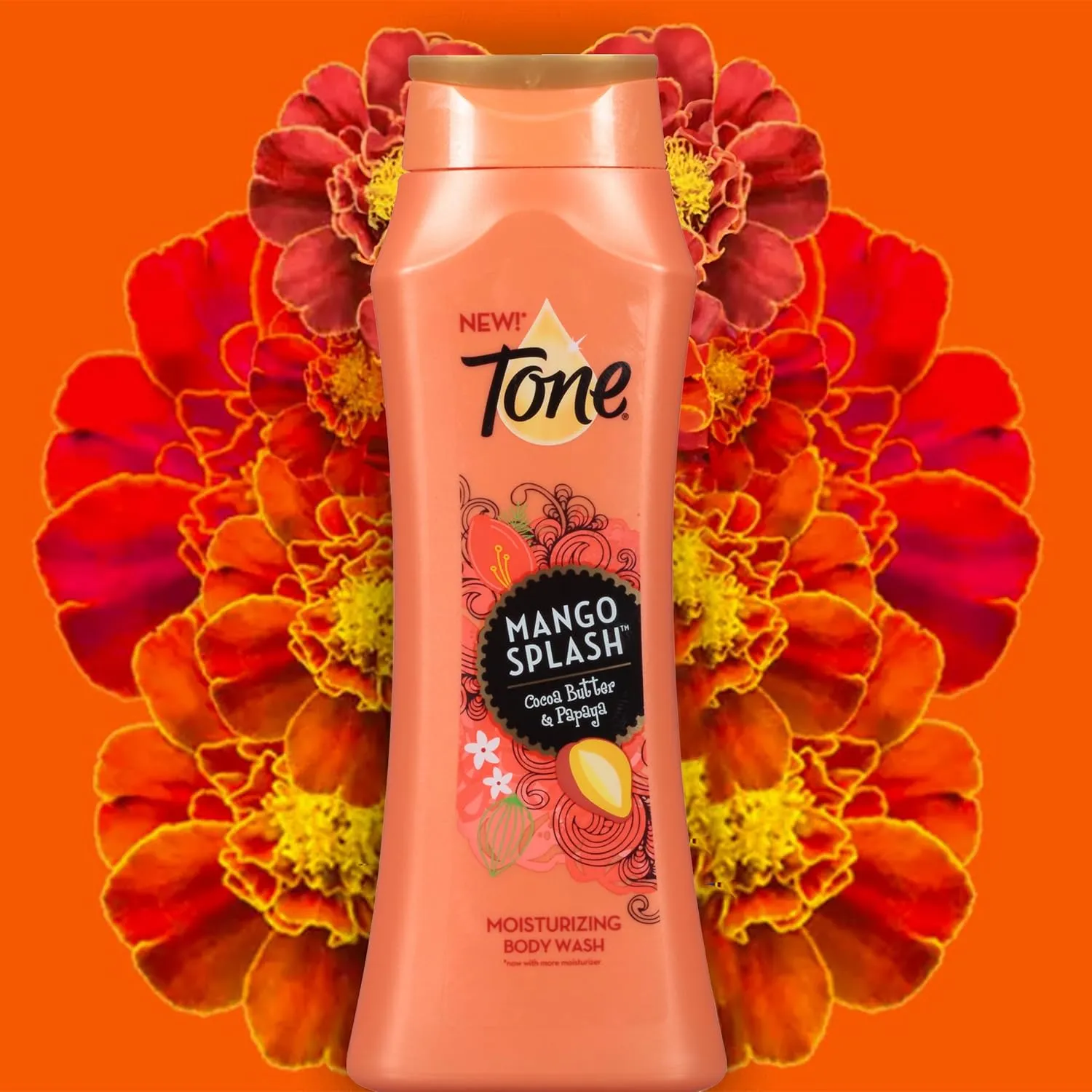 Tone Body Wash, Mango Splash, 16 Ounce (Pack of 6)