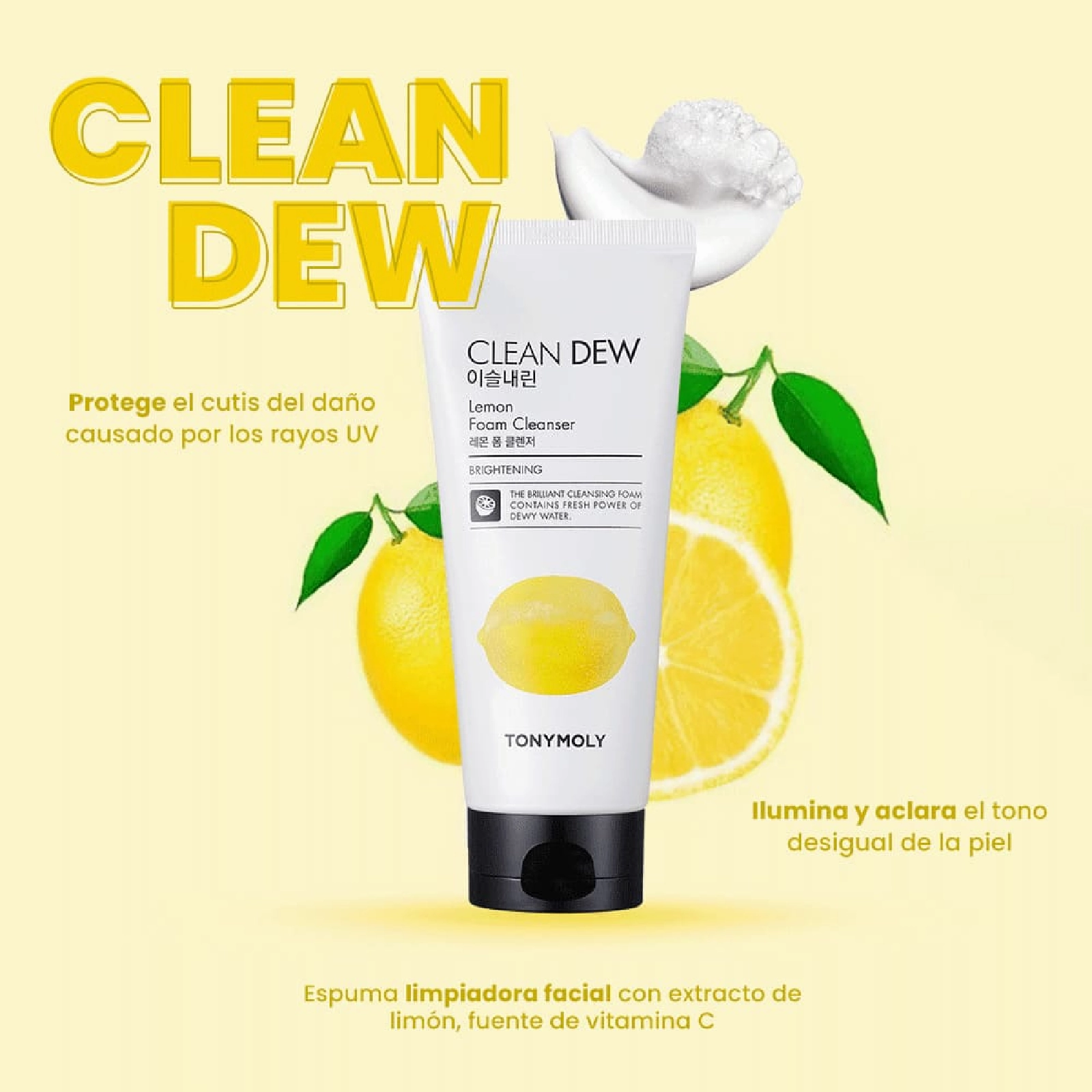 Tonymoly Clean Dew Brightening Lemon Foam Cleanser