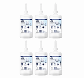 Tork Extra Mild Hand Washing Liquid Soap S1, No Fragrance Added, 6 x 1L, 400029 (formerly 400011)
