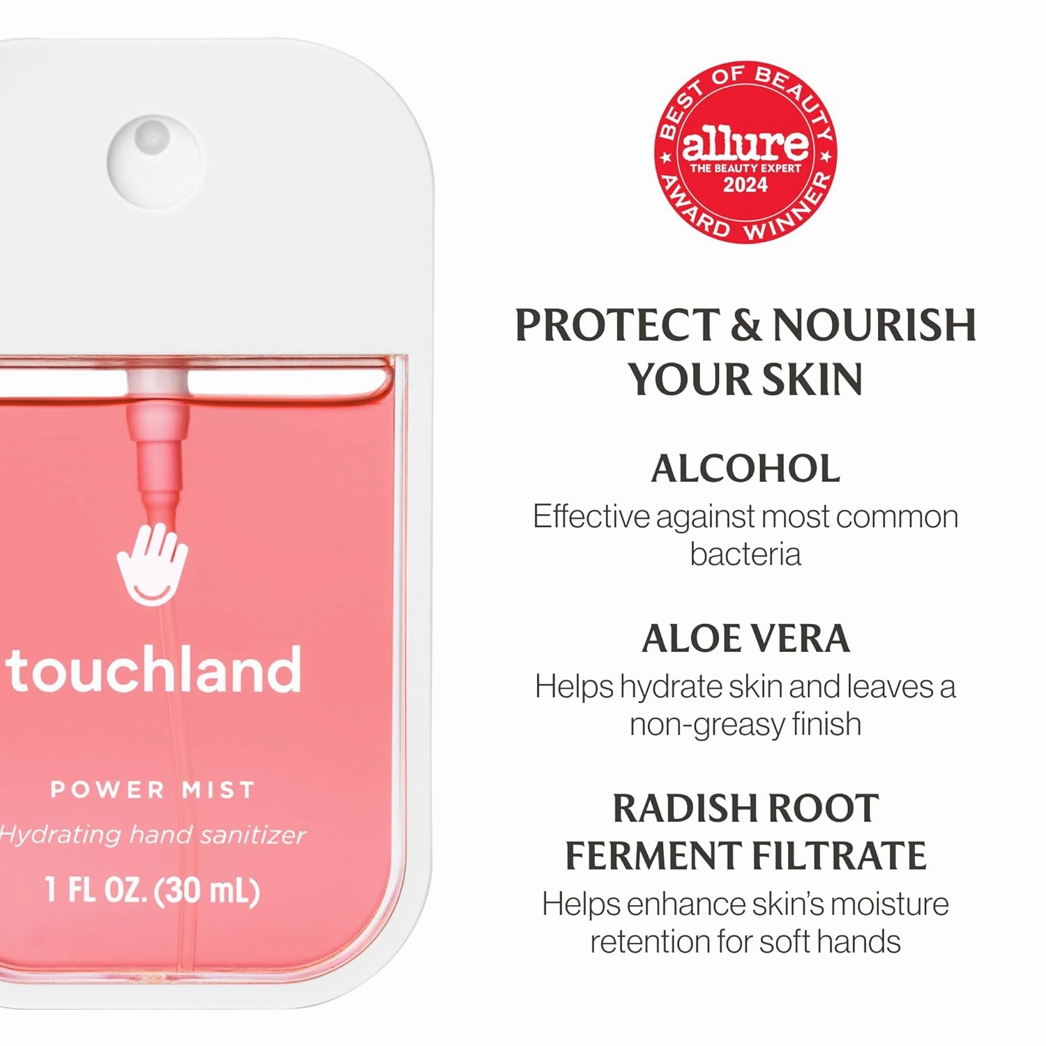 Touchland Power Mist Hydrating Hand Sanitizer Spray, FRESH 5 Set (Mint, Citrus, Lemon Lime, Aloe, Watermelon), 1 FL. OZ. Travel Size (Set of 5)