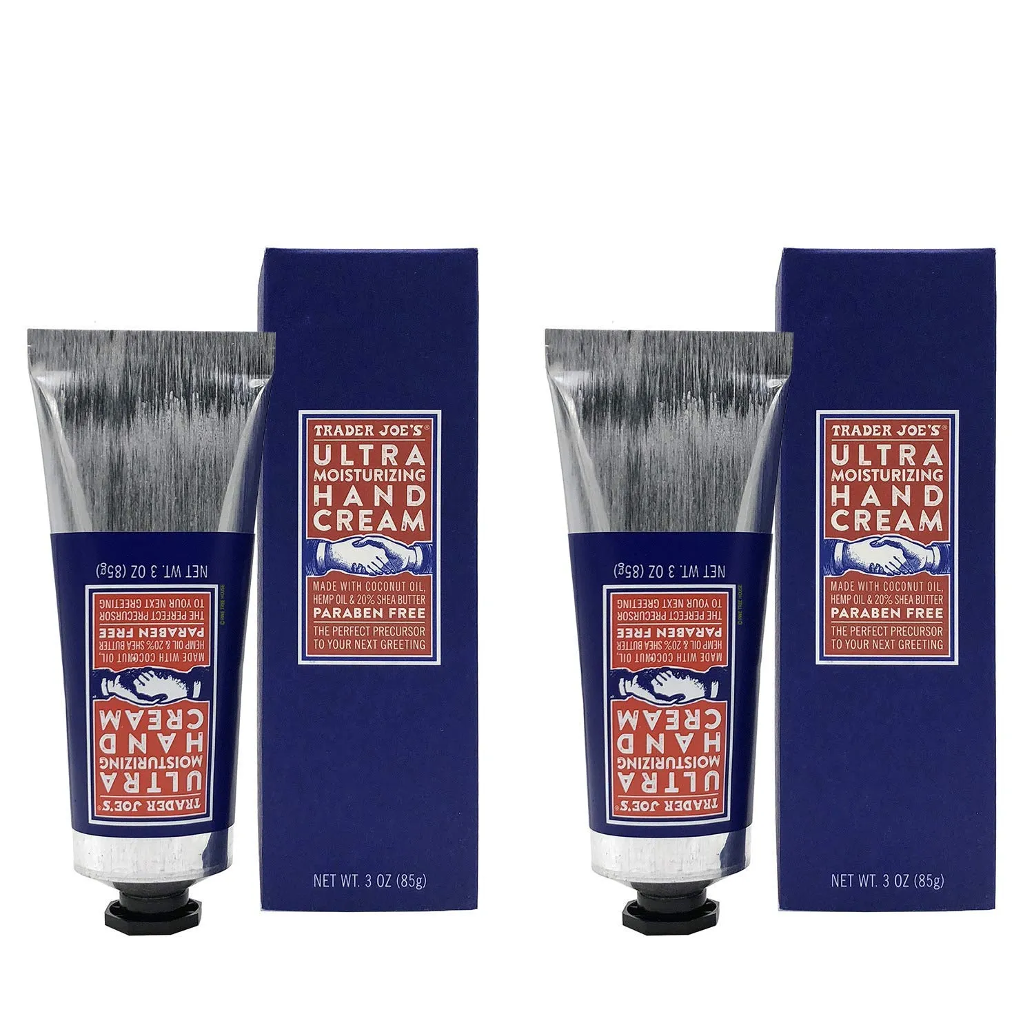 Trader Joe's ULTRA MOISTURIZING HAND CREAM - 20% Pure SHEA BUTTER, Enriched with HEMP SEED OIL & COCONUT OIL (2-Pack)