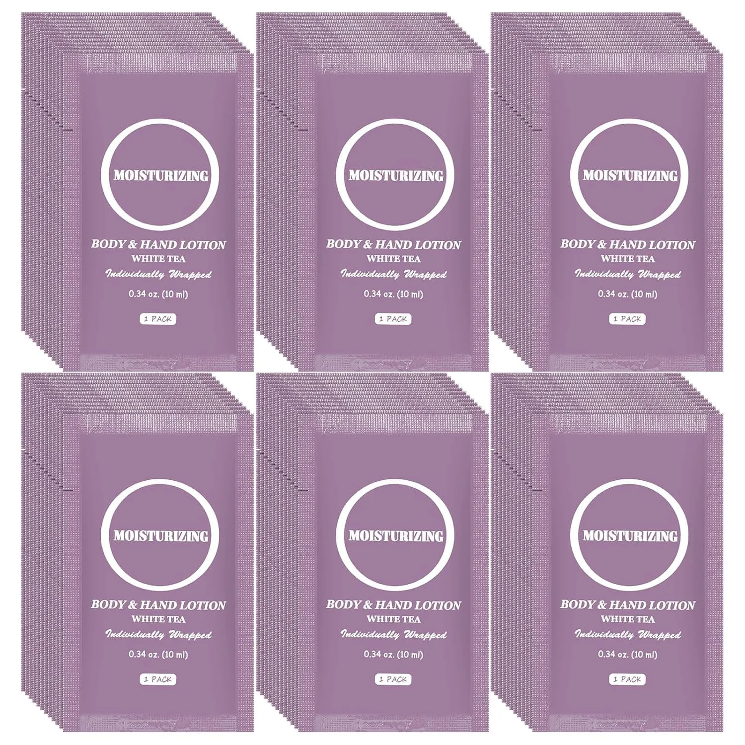 Travel Body Lotion, Individually Wrapped Hand Cream Lotion Bulk, Nourishing Extra Dry Skin Mini Small Packet Size Shower Moisturizer Lotion Toiletries for Travel, Hotel Homeless 0.34 oz (Pack of 100)