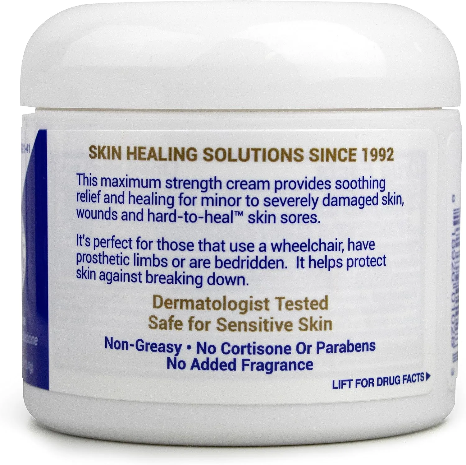 TriDerma MD Pressure Sore Relief Healing Cream for Bed Sores Treatment, Ulcers, Pressure Sores, Wound Healing, Chafed Skin and Hard-to-Heal Skin Sores with Calendula and AP4 Aloe, 4 oz Jar