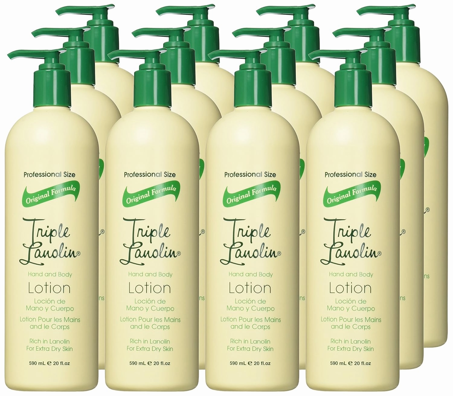 TRIPLE LANOLIN Hand and Body Lotion, 20 Ounce (Pack of 12)