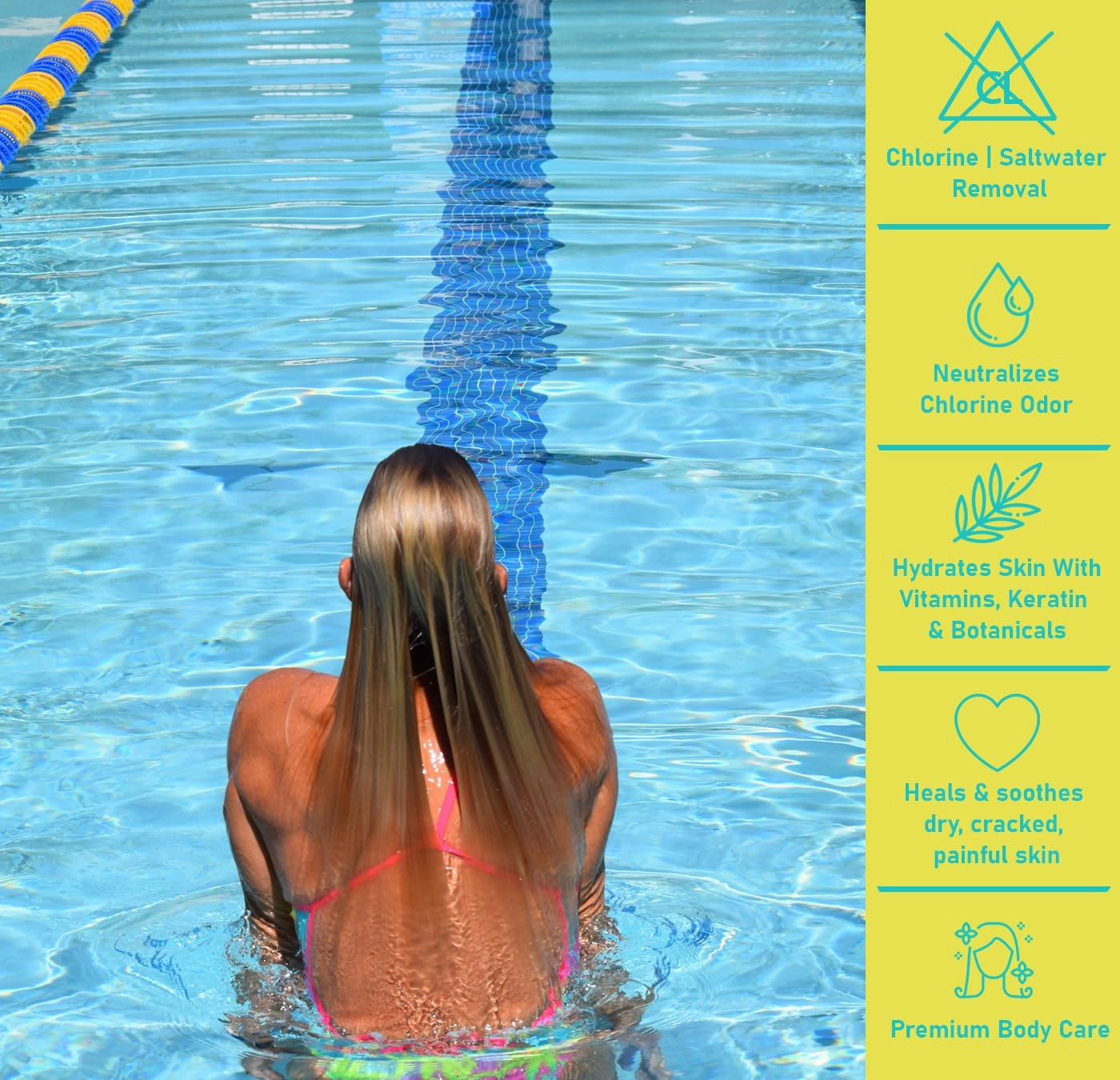 TRISWIM Chlorine Removal Body Wash 32 Fl Oz | Removes Chlorine, Bromine, Hard Water Minerals & Saltwater | Hydrates & Restores Skin | Zen Lime   Mango Scent