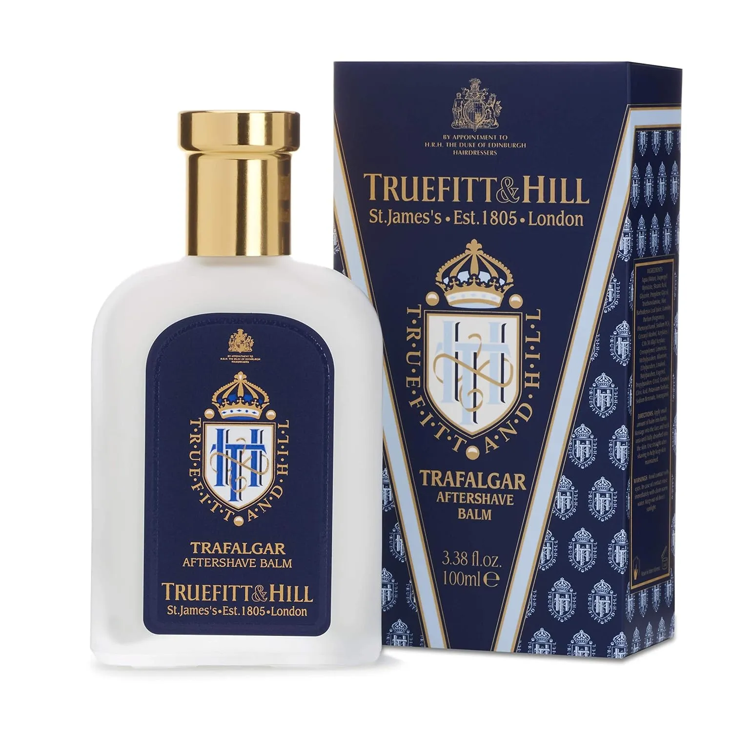 Truefitt & Hill Luxury Aftershave Balm - Trafalgar - Premium Soothing Moisturizer with Aloe Vera Extract - Ideal for Sensitive Skin, Razor Burn Relief, and a Silky Smooth Finish - 3.38 oz