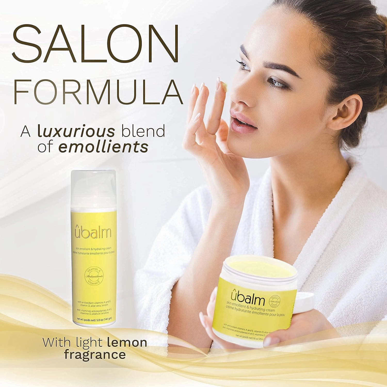 ubalm Yellow - Salon Formula Skin Emollient & Hydrating Cream With Light Lemon Fragrance (5 fl oz) by makers of Original Udder Balm