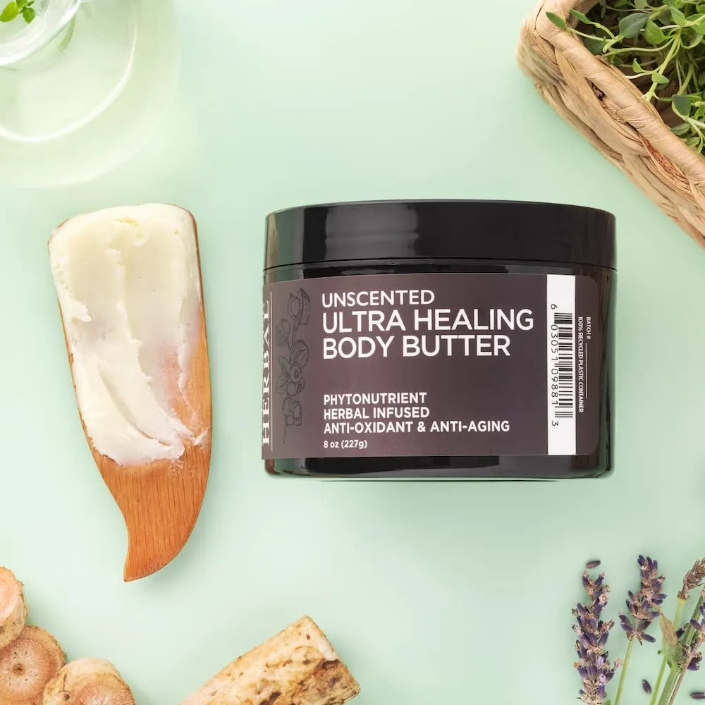Ultra Healing Body Butter, Cream for Eczema and Dry Skin, Fragrance Free Body Butter, Hand Cream for Dry Cracked Hands, Unscented Hand Cream, Skin Repair Cream, 2 Oz Travel Size, Made in the USA