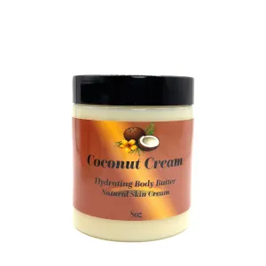 Ultra-Soft Shea Body Butter, Dry Skin Cream for Radiant Moisturized Skin, Natural Hydrating Body Lotion with Aloe Vera, Argan Oil, Rosehip Oil, (Coconut Cream, 8oz)