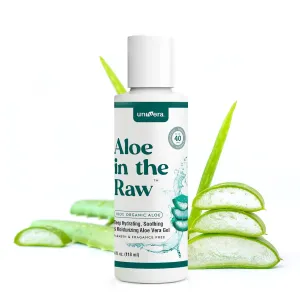 Univera Aloe in the Raw, 100% Pure Organic Aloe Vera Gel, Suitable for All Skin Types, Sunburn Relief, Heals Minor Cuts, Scrapes, & Burns, No Sticky Residue, 4.0oz.