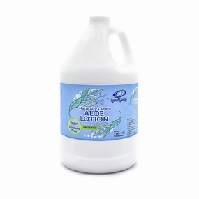 Unscented Aloe Vera Lotion with Argan Oil Hand-Made moisturizer and body lotion, Non-GMO, Vegan, Made in USA, (1 Gallon)