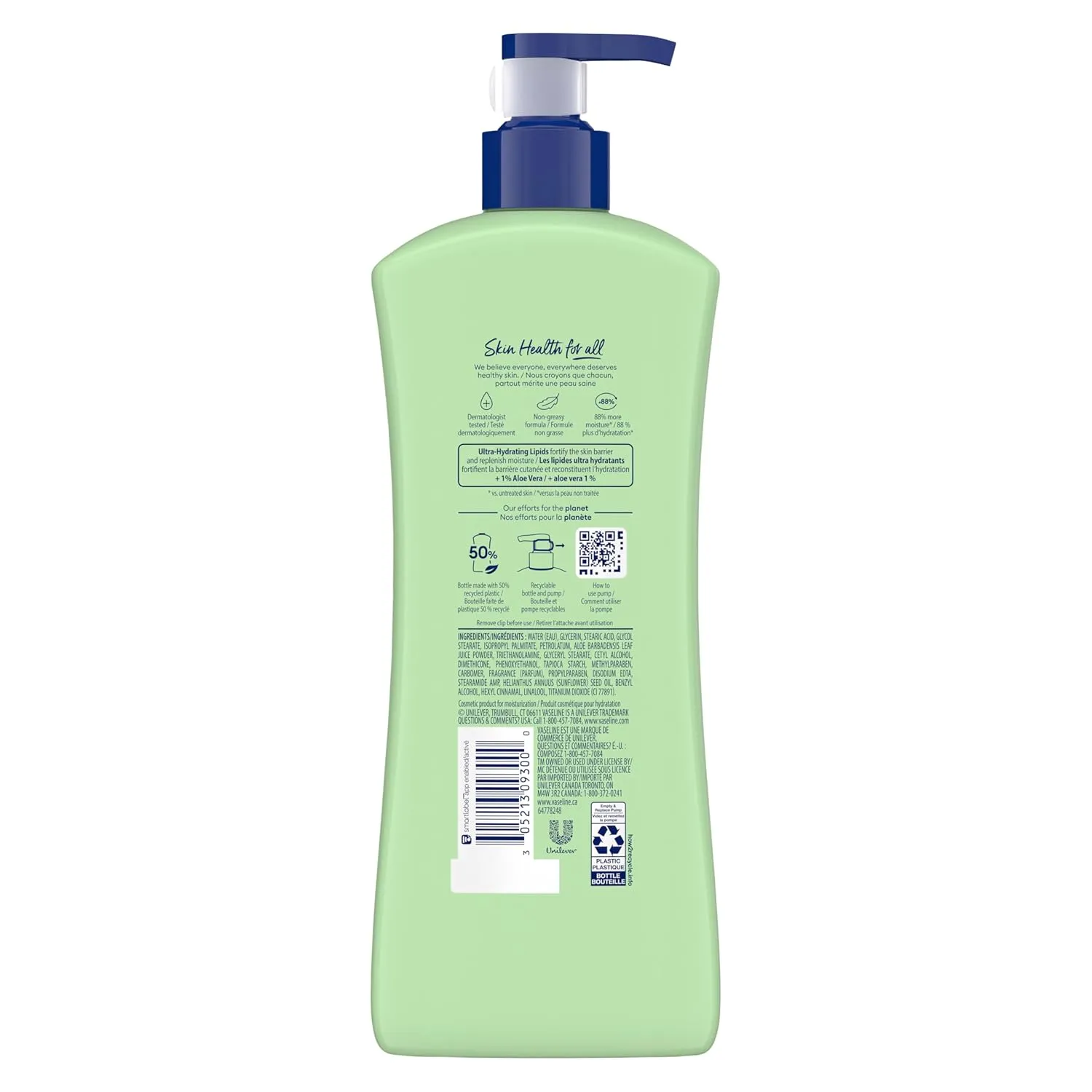 Vaseline Intensive Care Body Lotion for Dry Skin Soothing Hydration Lotion Made with Ultra-Hydrating Lipids   1% Aloe Vera Extract to Refresh Dehydrated Skin 20.3 oz, Pack of 3