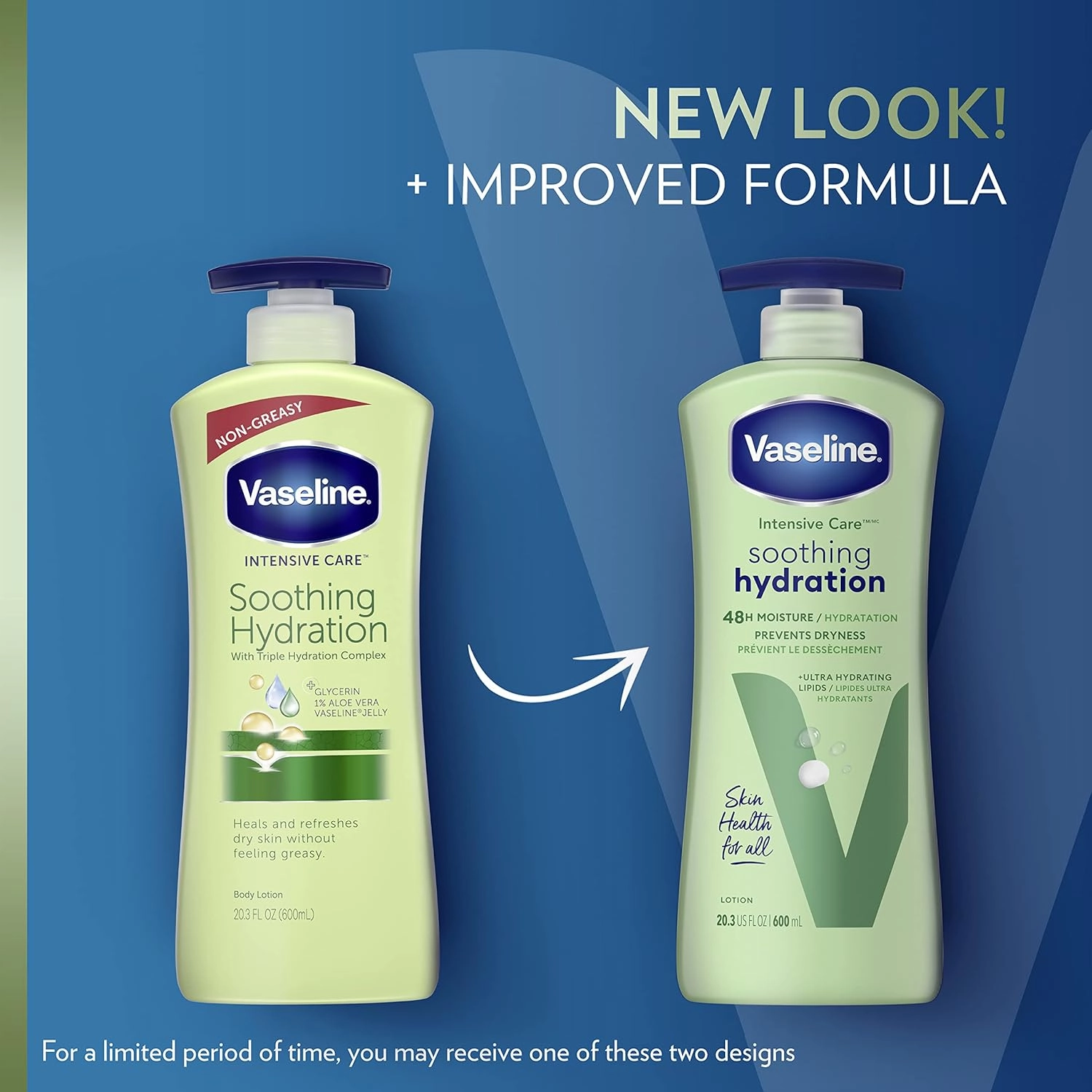 Vaseline Intensive Care Body Lotion for Dry Skin Soothing Hydration Lotion Made & Intensive Care Body Lotion for Dry Skin Cocoa Radiant Lotion Made with Ultra-Hydrating Lipids and Pure Cocoa Butter