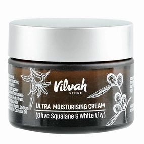 vil.vah Store Ultra Moisturising Cream | For Normal, Dry & Sensitive Skin | For Face, Hand & Body | Non-Greasy Cream With Olive Squalene And White Lily | 50ml
