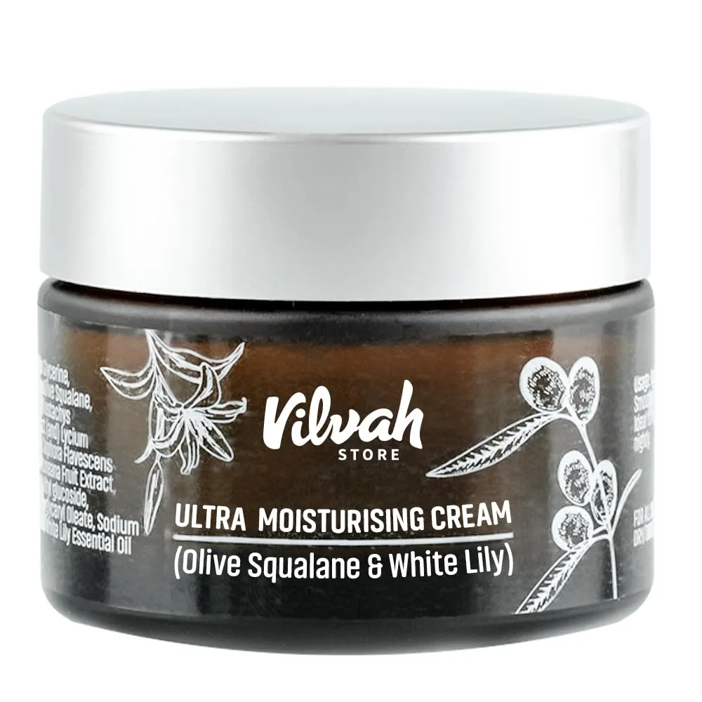 vilvah STORE Ultra Moisturizing Cream (Olive Squalene And White Lily), 50ml