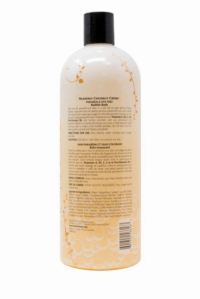 Vitabath Heavenly Coconut Crème Bubble Bath Rich Foaming Bubbly Soak & Relaxing Aromatherapy Moisturizing & Nourishing Indulgent Suds for Women & Men All Skin Types - 33.8 fl oz