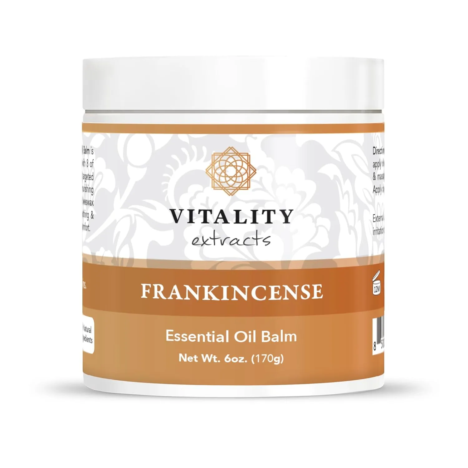 Vitality Extracts Frankincense Balm - 6oz, Boswellia Serrata, Beeswax, Olive Oil, Moisturizer for Dry, Cracked Skin, All Skin Types