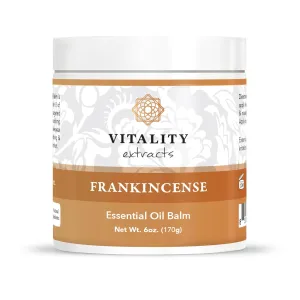 Vitality Extracts Frankincense Balm - 6oz, Boswellia Serrata, Beeswax, Olive Oil, Moisturizer for Dry, Cracked Skin, All Skin Types