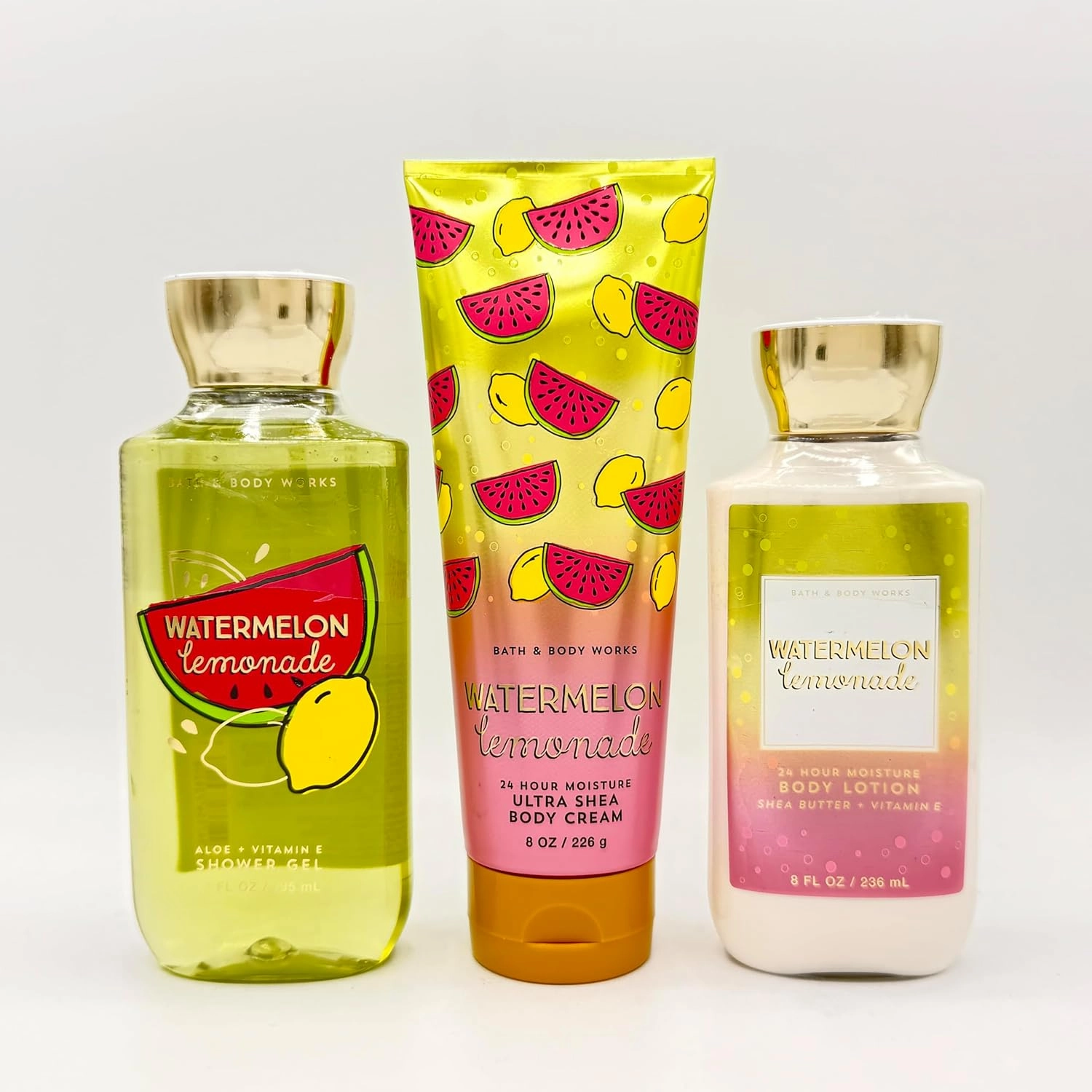 Watermelon Lemonade Bath & Body 3-Piece Bundle | Shower Gel, Ultra Shea Body Cream and Body Lotion