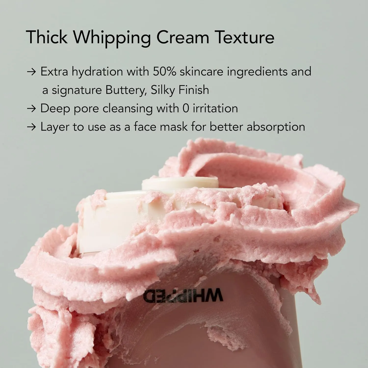 WHIPPED Cream Facial Cleanser Lavocado - Lime & Avocado Face Wash - For Dry Skin, EXTRA DEEP Moisturizing Cleanser, Niacinamide, Hyaluronic Acid, Vegan Korean Skincare, 4.5 oz