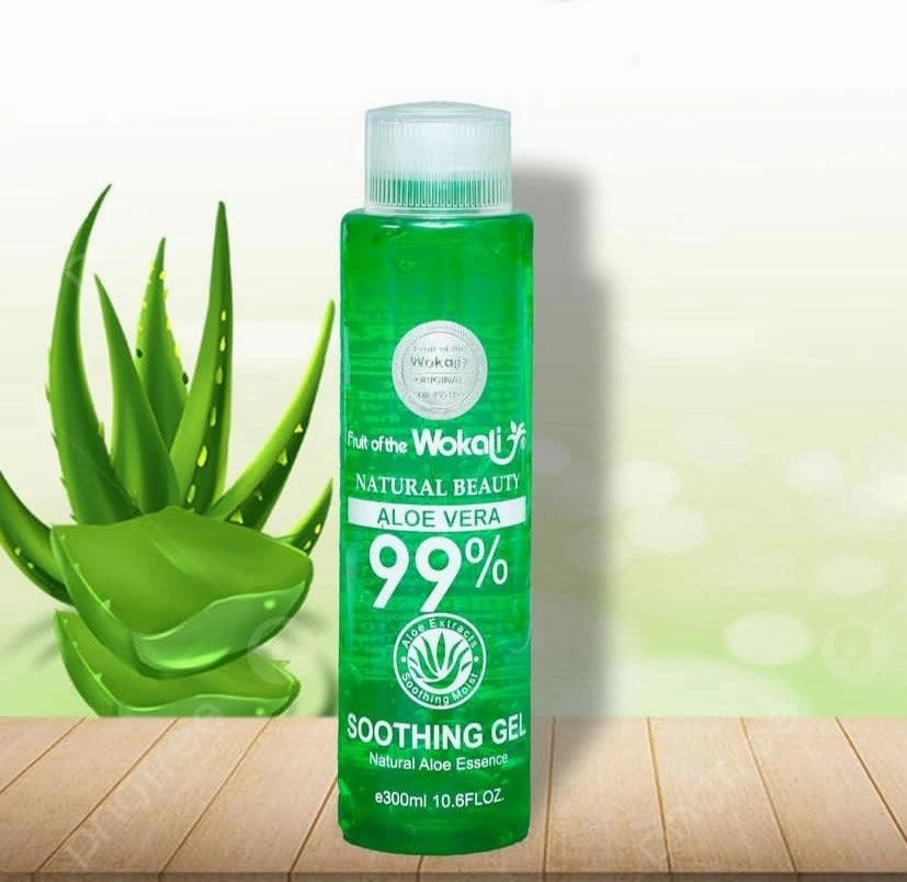 Wokali 99% Natural Aloe Vera Soothing Gel - 300ml | Aloe Vera Gel for Face and Body Hydration