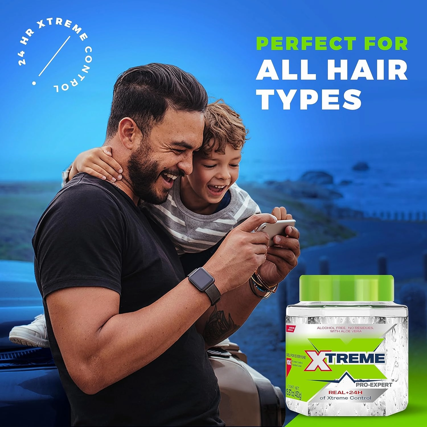 Xtreme Pro-Expert Clear Styling Hair Gel, Alcohol-Free 24-Hours Control With Aloe Vera, 15.87 oz (Pack of 12)