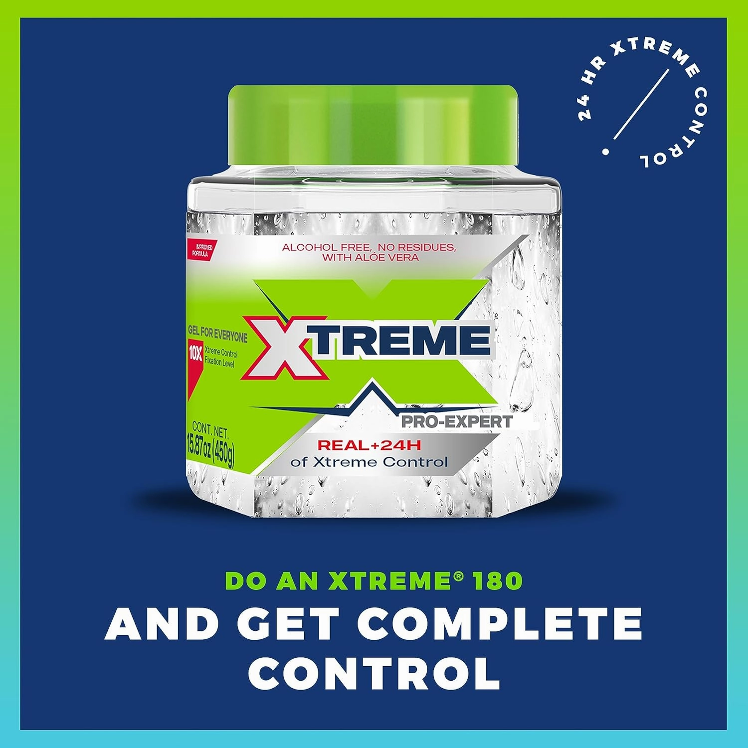 Xtreme Pro-Expert Clear Styling Hair Gel, Alcohol-Free 24-Hours Control With Aloe Vera, 15.87 oz (Pack of 12)