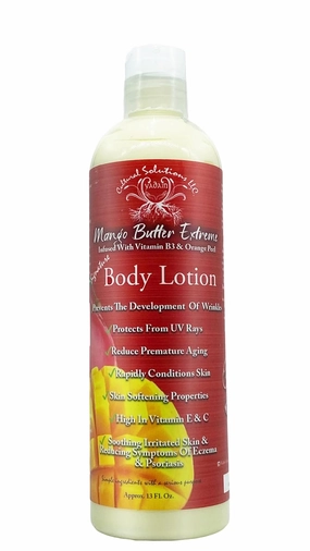 Yadain Mango Butter Extreme Body Lotion With Vitamin B3 & Orange Peel | Moisturizing Body Lotion For Sensitive Skin & Hydration with UV Protection, 12oz
