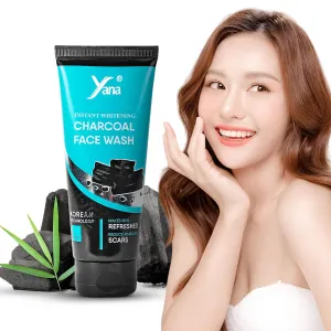 Yana Activated Charcoal Face wash exfoliating travel size & Cleanser Clean & Clear Skin Exfoliating For Women By Korean Technoloy | Charcoal Face Wash Scrub | Side-effect Free