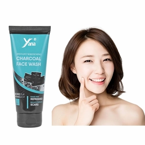 Yana Activated Charcoal Balck Face Wash travel size & Cleanser For Women By Korean Technoloy | Charcoal Face Wash Scrub | Side-effect Free