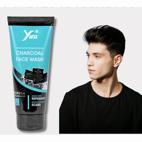 Yana Activated Charcoal Face wash exfoliating travel size & Cleanser Men Pollution By Korean Technoloy | Charcoal Face Wash Scrub | Side-effect Free