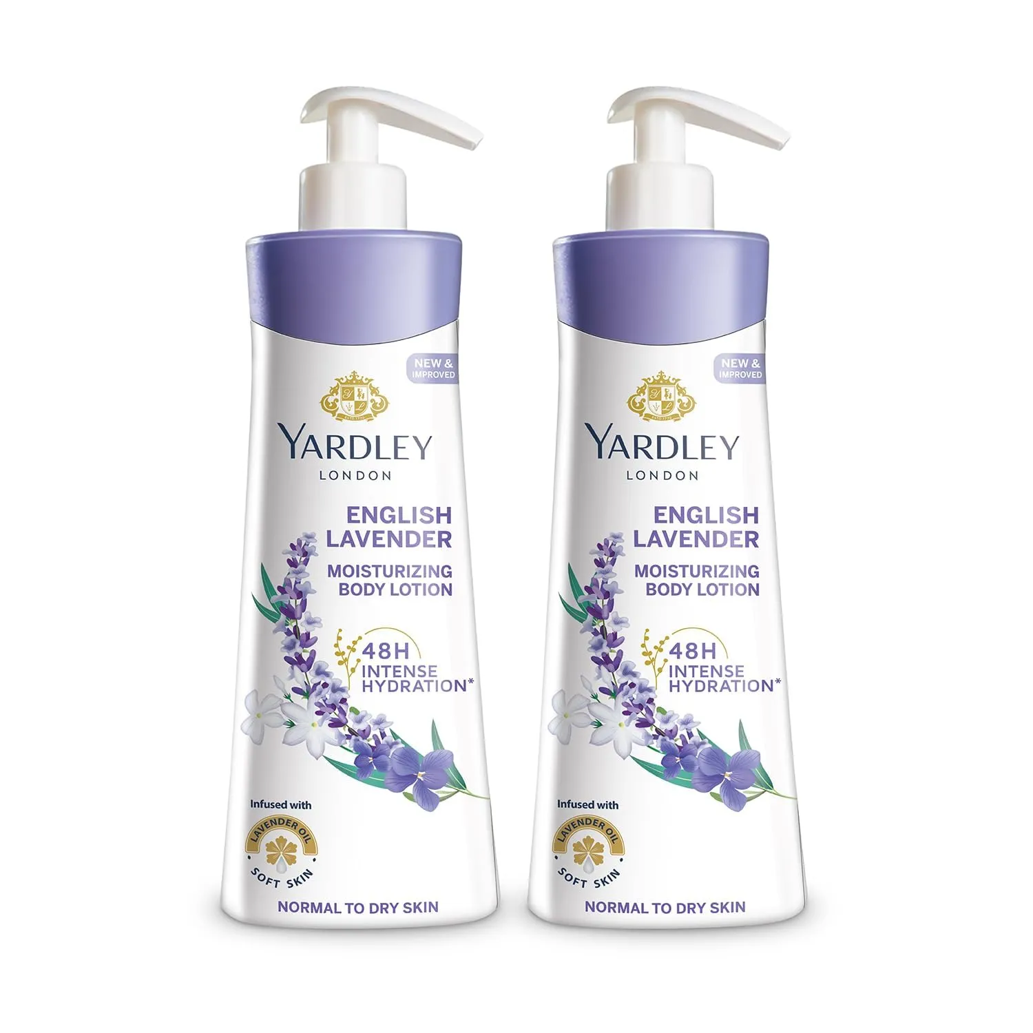 Yar.dley London English Lavender Moisturizing Body Lotion, Germ Shield, 400ml [350ml  50ml Free] (Pack of 2)