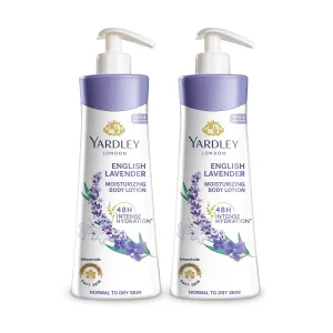 Yar.dley London English Lavender Moisturizing Body Lotion, Germ Shield, 400ml [350ml  50ml Free] (Pack of 2)