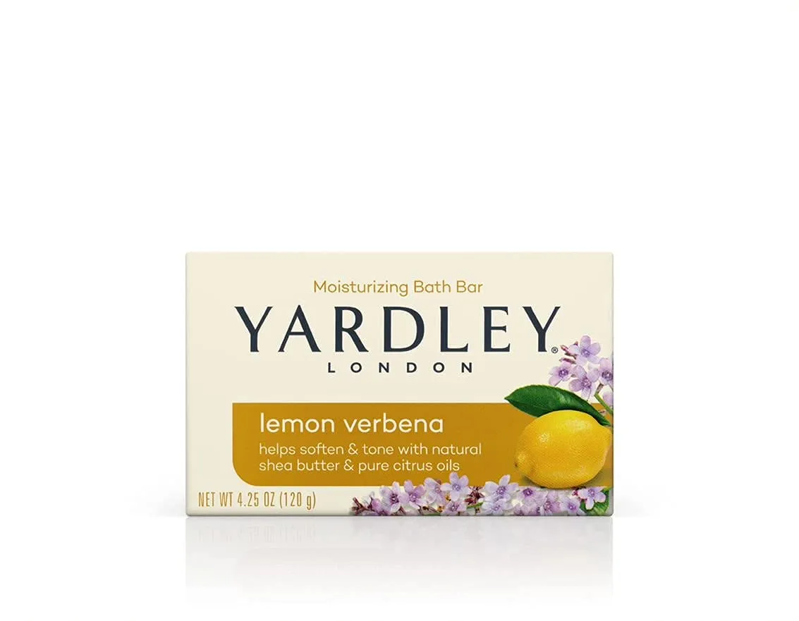 Yardley London Lemon Verbena with Shea Butter & Pure Citrus Oil Moisturizing Bar 4.25 ozr (Pack of 10)
