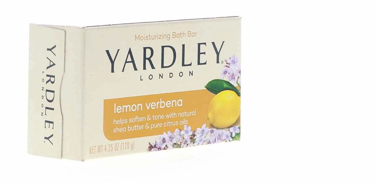 Yardley London Lemon Verbena with Shea Butter & Pure Citrus Oil Moisturizing Bar 4.25 ozr (Pack of 12)