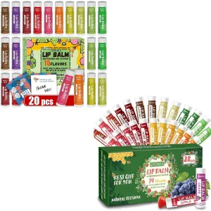 Yopela Lip Balm 20 pack and 28 Pcs Natural chap sticks for Men Women Kids
