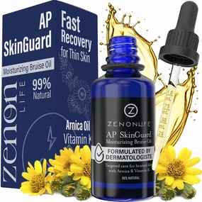 Zenonlife Herbal Skinguard Moisturizing Bruise Oil Ultra-Concentrated Vitamin K Arnica Oil 50 ml - Alternative to Vitamin K Cream, Bruise Cream & Arnica Gel - Ideal for Thin Skin